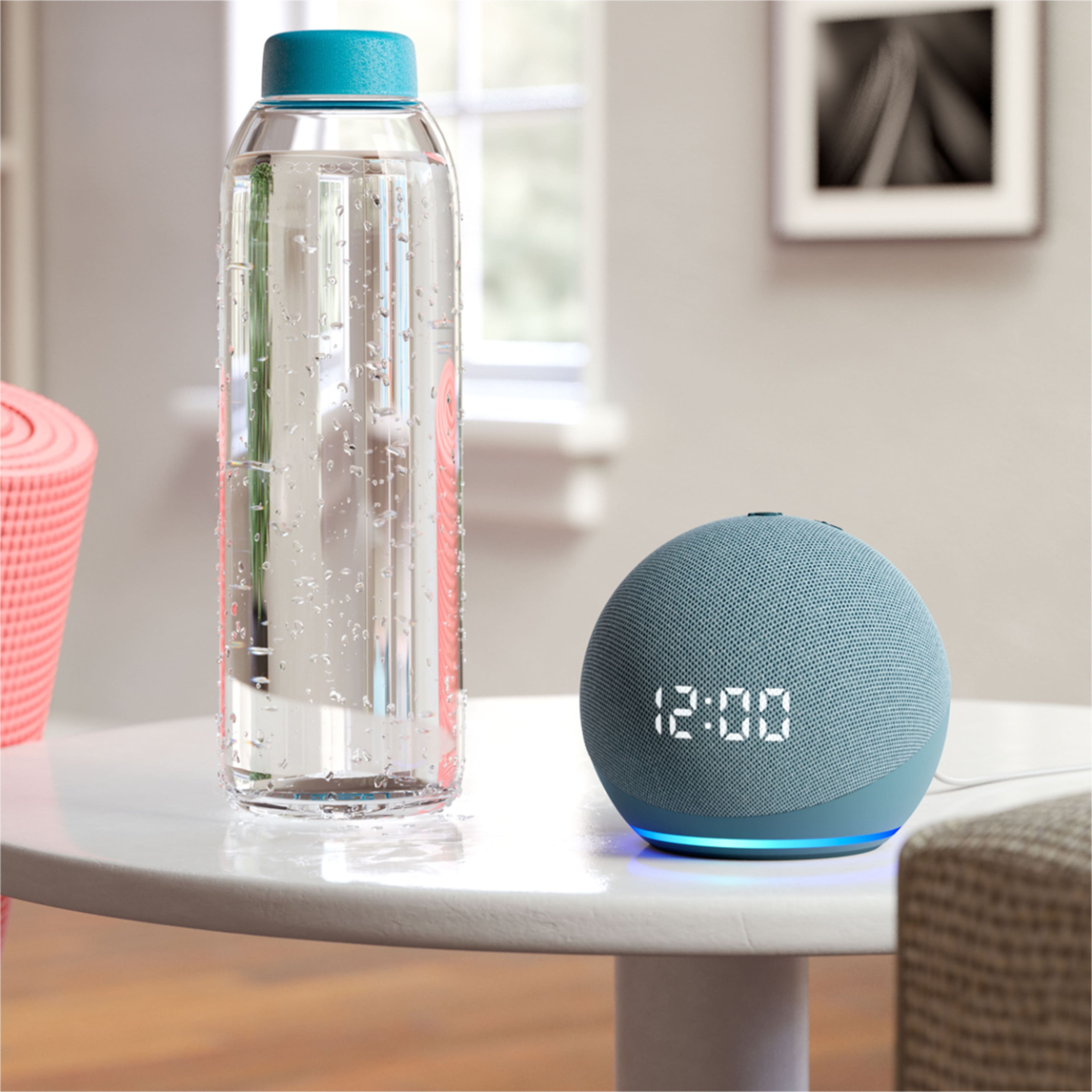 Alt View 23. Amazon - Echo Dot (4th Gen) Smart speaker with clock and Alexa - Twilight Blue.