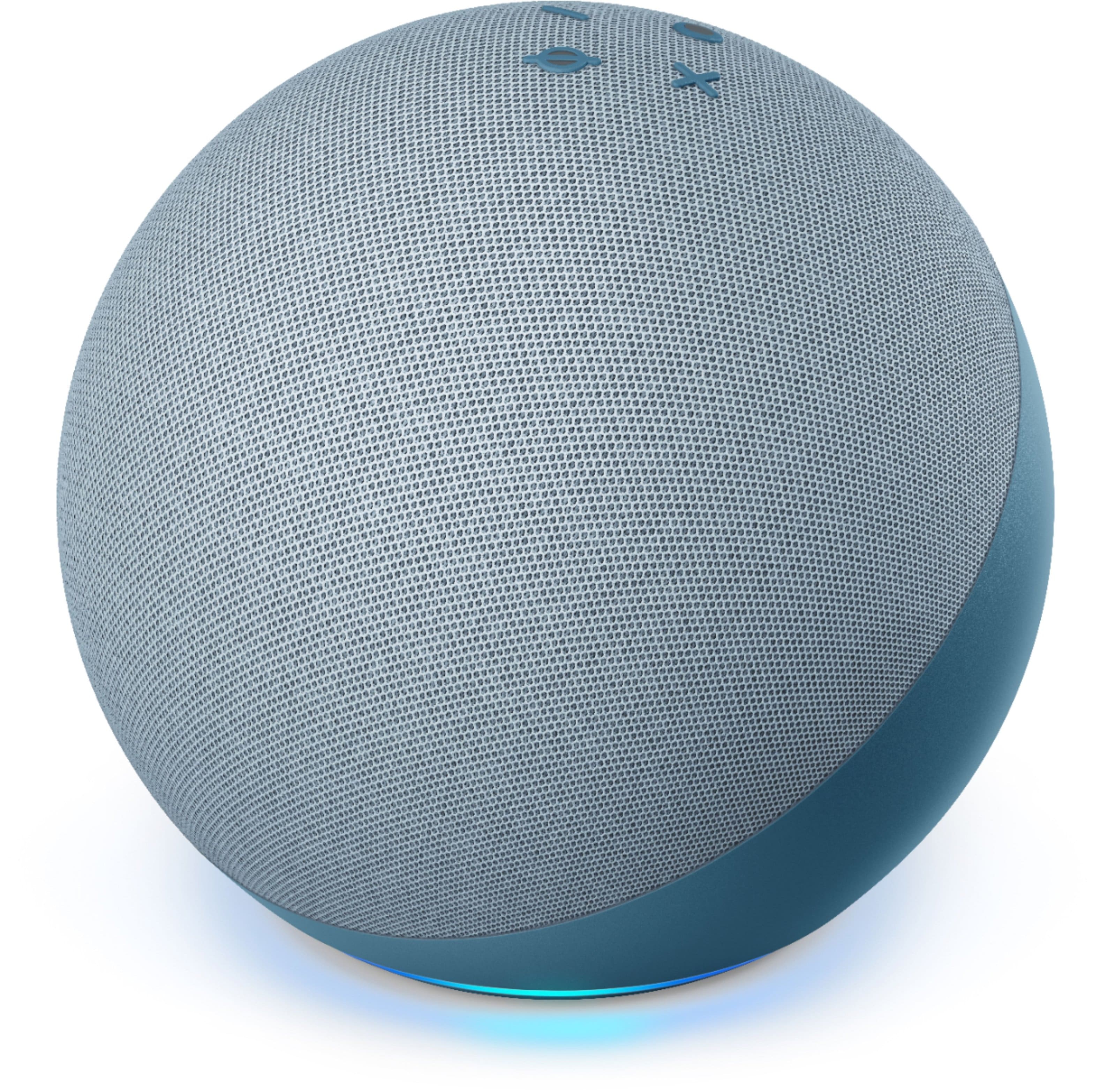 Front. Amazon - Echo (4th Gen) With premium sound, smart home hub, and Alexa - Twilight Blue.