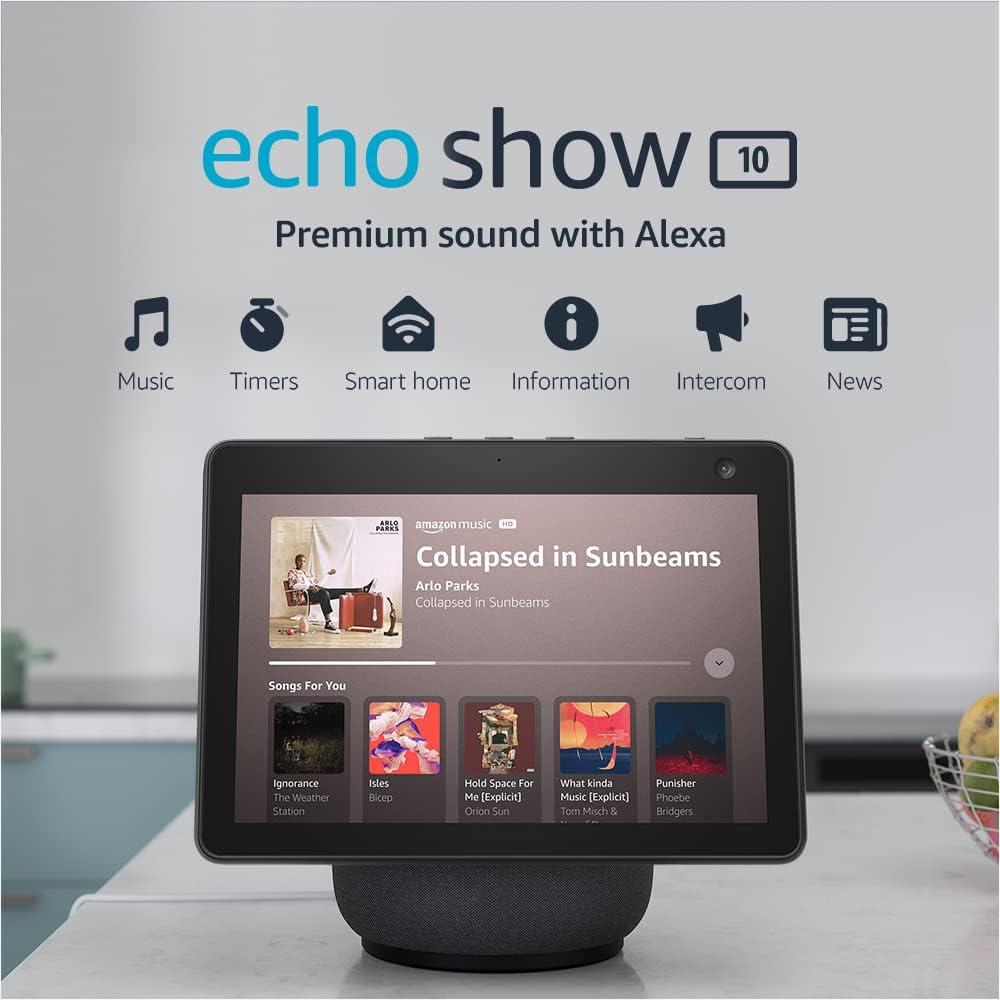 Echo Show 10 (3rd Generation) 10-inch Smart Display with Alexa  Charcoal B07VHZ41L8 - Best Buy