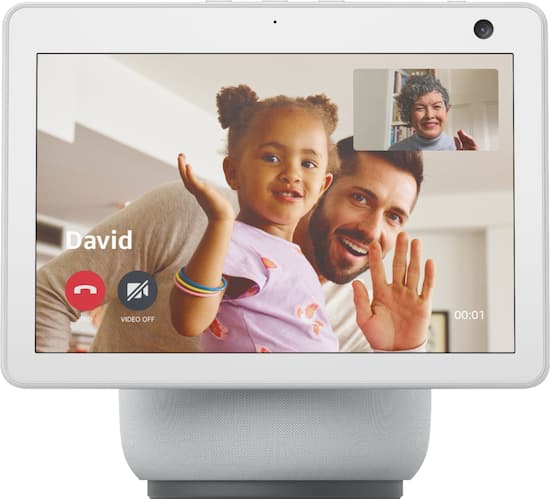Front Zoom. Amazon - Echo Show 10 (3rd Gen) HD Smart Display with Motion and Alexa - Glacier White.