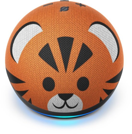 Front Zoom. Amazon - Echo Dot (4th Gen) Kids Edition Designed for kids, with parental controls - Tiger.