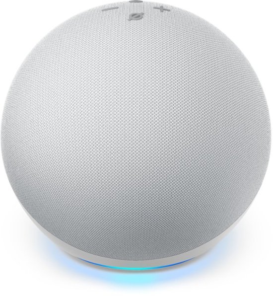 Front Zoom. Amazon - Echo Dot (4th Gen) Smart speaker with Alexa - Glacier White.