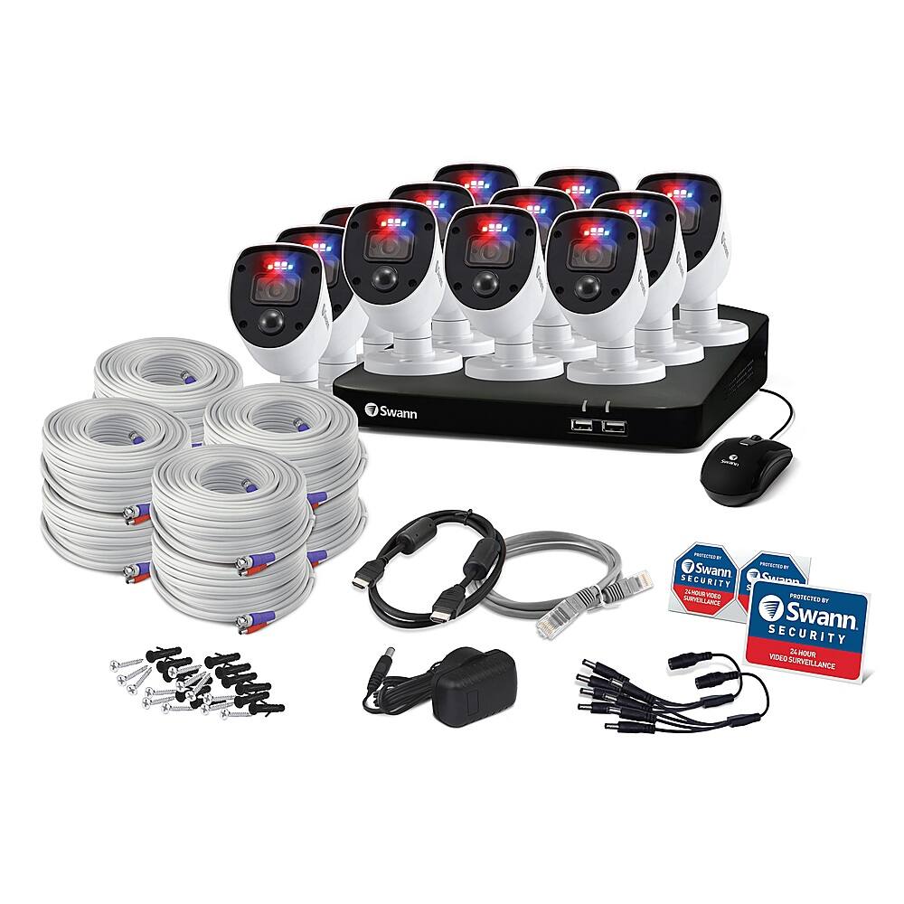 Best Buy Swann 8 Channel 1TB, 8x 1080p Enforcer™ Cameras w/ Police