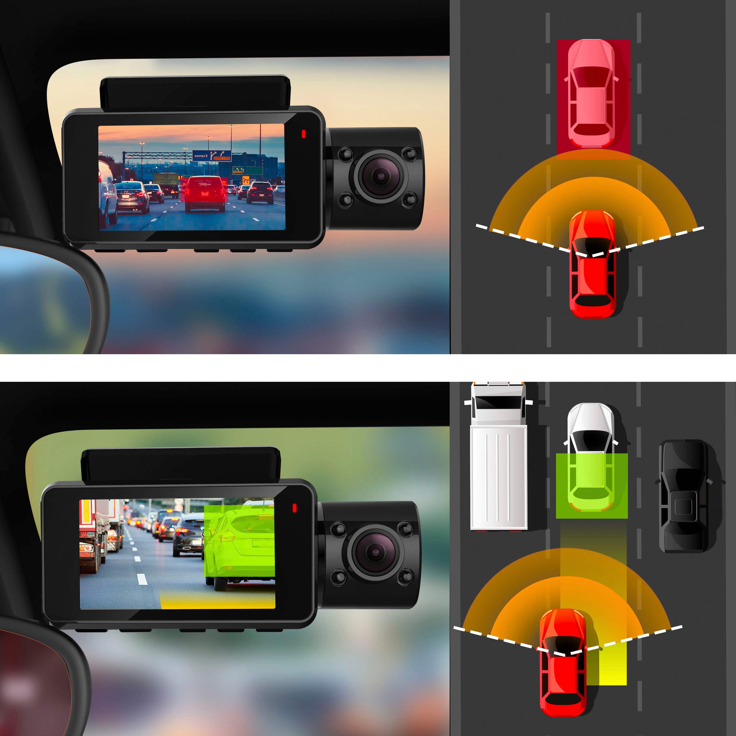 Angle. Rexing - V3 Plus Front and Cabin Dash Cam with Built-in GPS Wi-Fi Connect - Black.