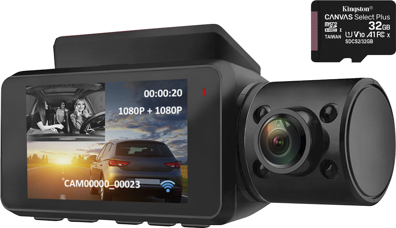 Best Buy: Rexing V3 Plus Front and Cabin Dash Cam with Built-in GPS Wi-Fi  Connect Black V3-PLUS-BBY