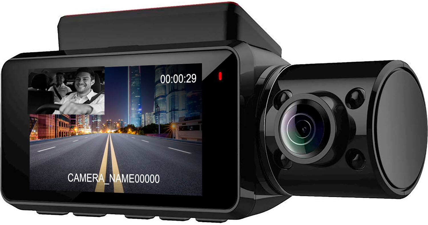 Alt View 14. Rexing - V3 Plus Front and Cabin Dash Cam with Built-in GPS Wi-Fi Connect - Black.