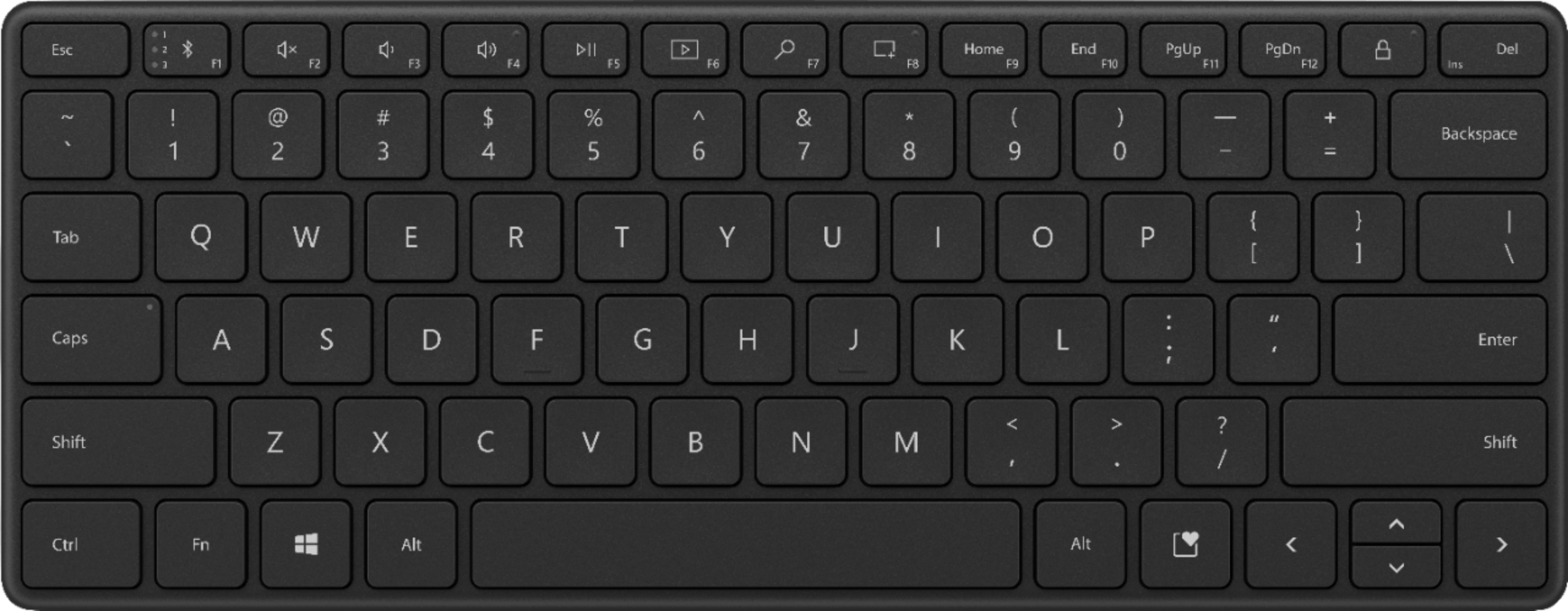 Microsoft - 21Y-00001 Compact (60%), Bluetooth Keyboard - Matte Black