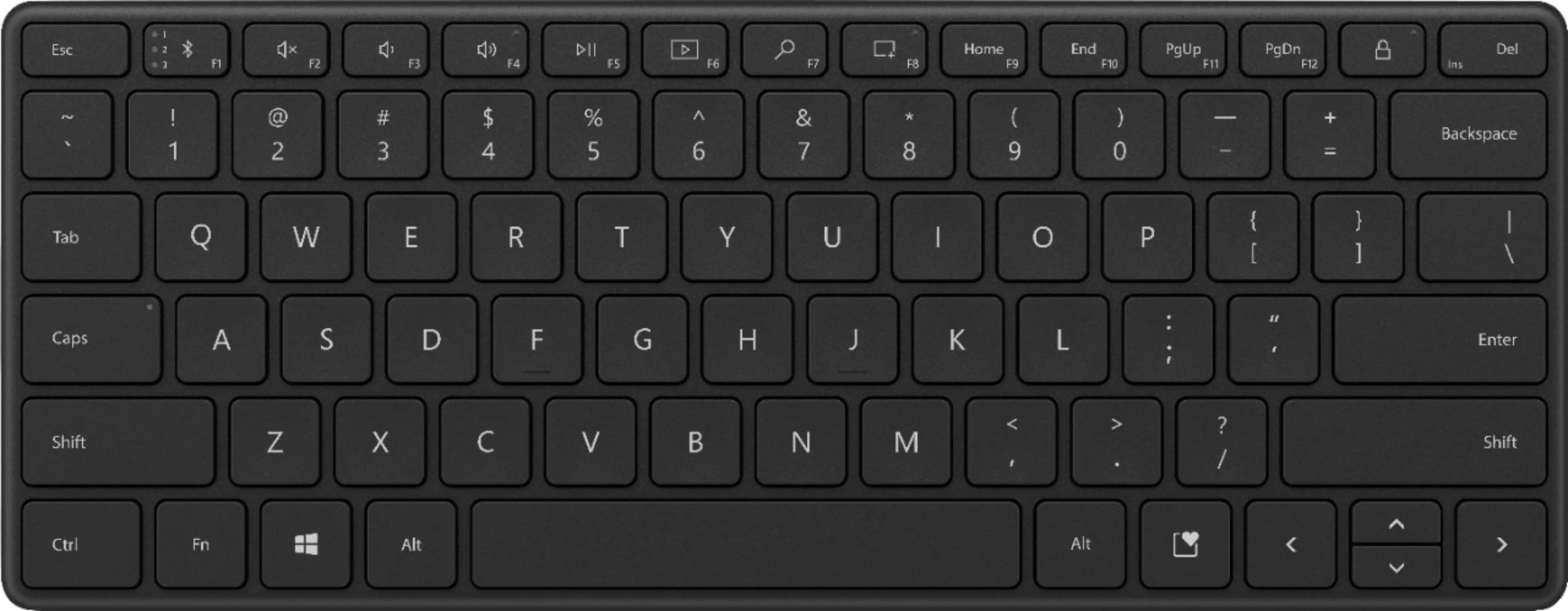 Front. Microsoft - Designer Compact Wireless Keyboard - Matte Black.