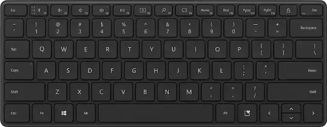 Front. Microsoft - Designer Compact Wireless Keyboard - Matte Black.