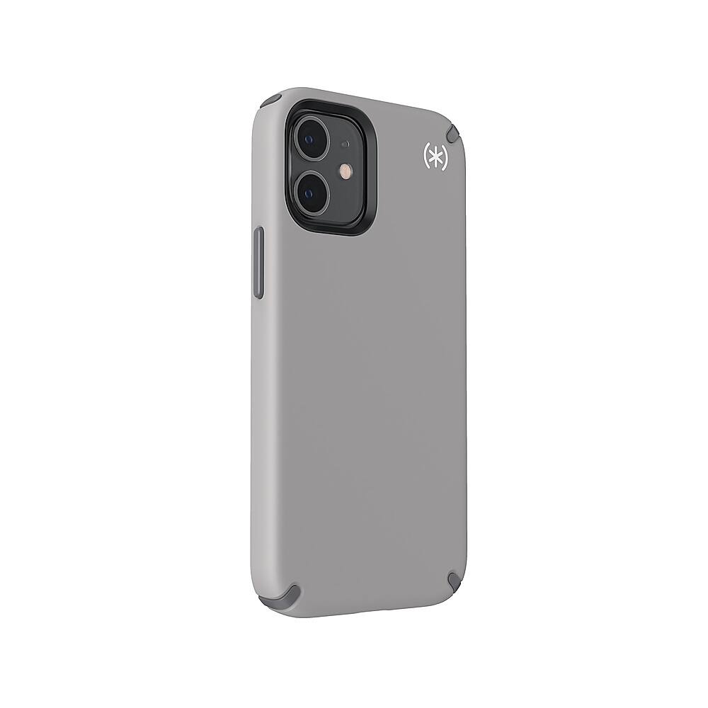 Left View: Speck - Presidio 2 Pro Hard Shell Case for iPhone 12 Mini - Grahpite Grey/White