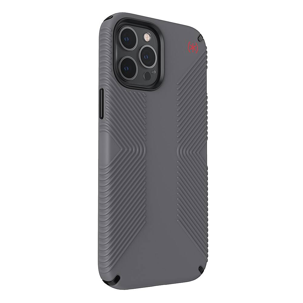 Angle View: Speck - Presidio 2 Grip Hard Shell Case for iPhone 12 Pro Max - Grahpite Grey/Black