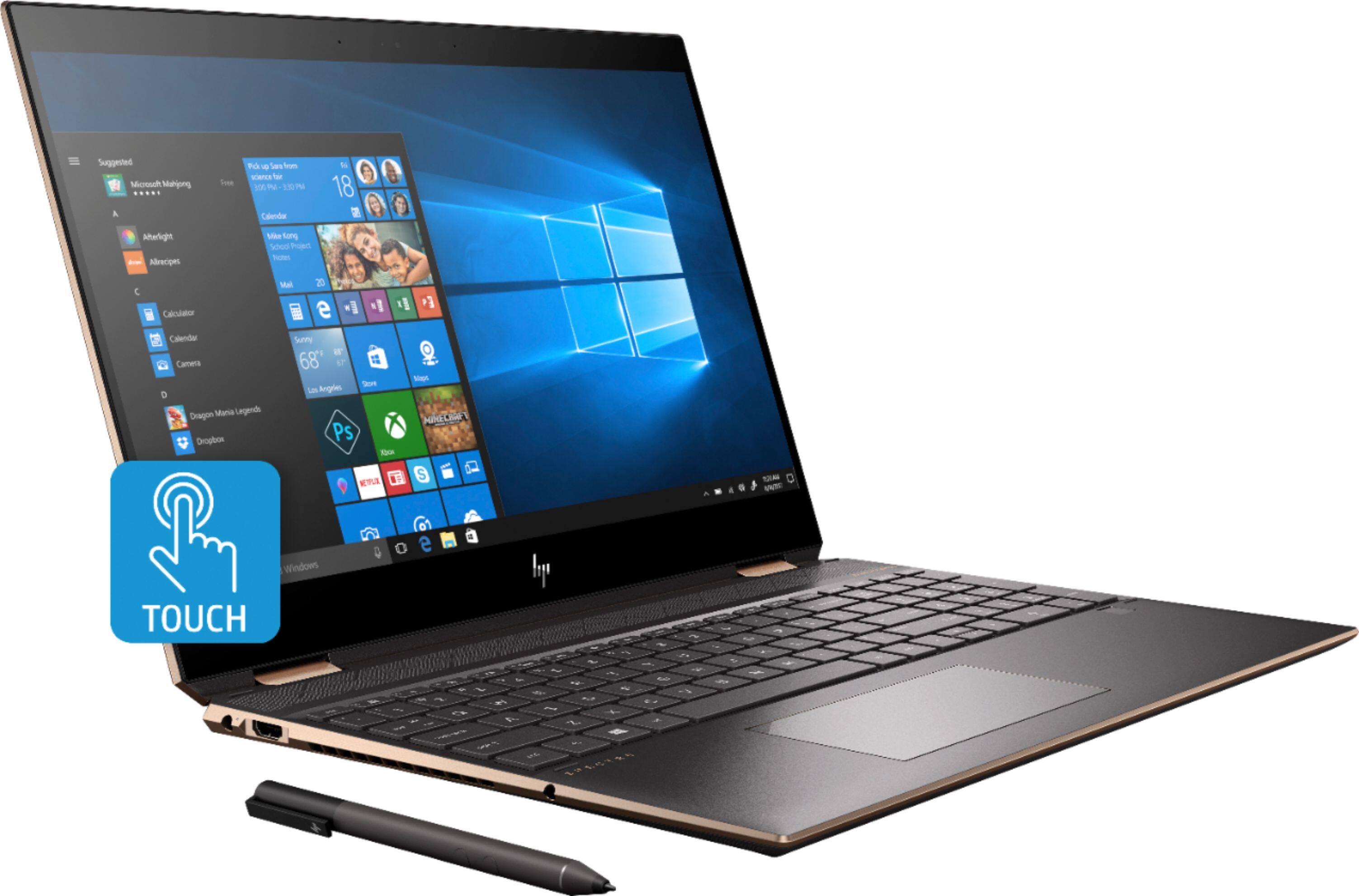 Angle View: HP - Geek Squad Certified Refurbished 15.6" 4K OLED Ultra HD Touch-Screen Laptop - Intel Core i7 - 16GB Memory - 1TB SSD - Ash Silver
