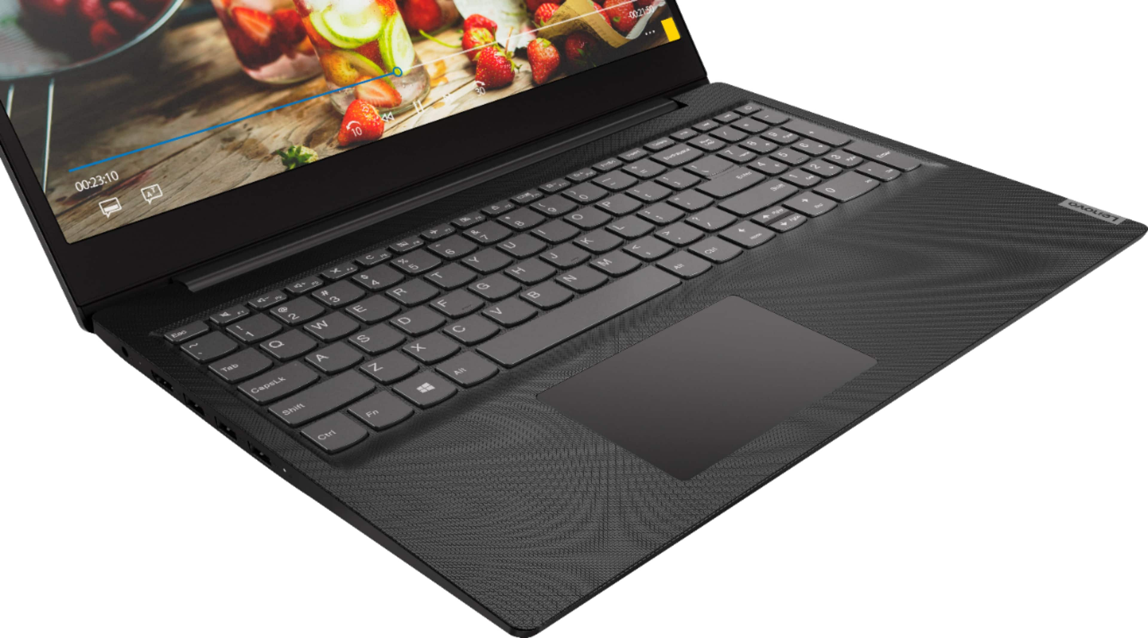 Angle View: Lenovo - Geek Squad Certified Refurbished IdeaPad S145 15.6" Laptop - AMD A6-Series - 4GB Memory - 500GB HDD - Black Texture