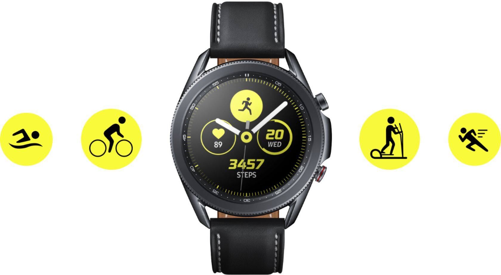 Alt View 17. Samsung - Galaxy Watch3 Titanium Smartwatch 45mm BT - Mystic Black.