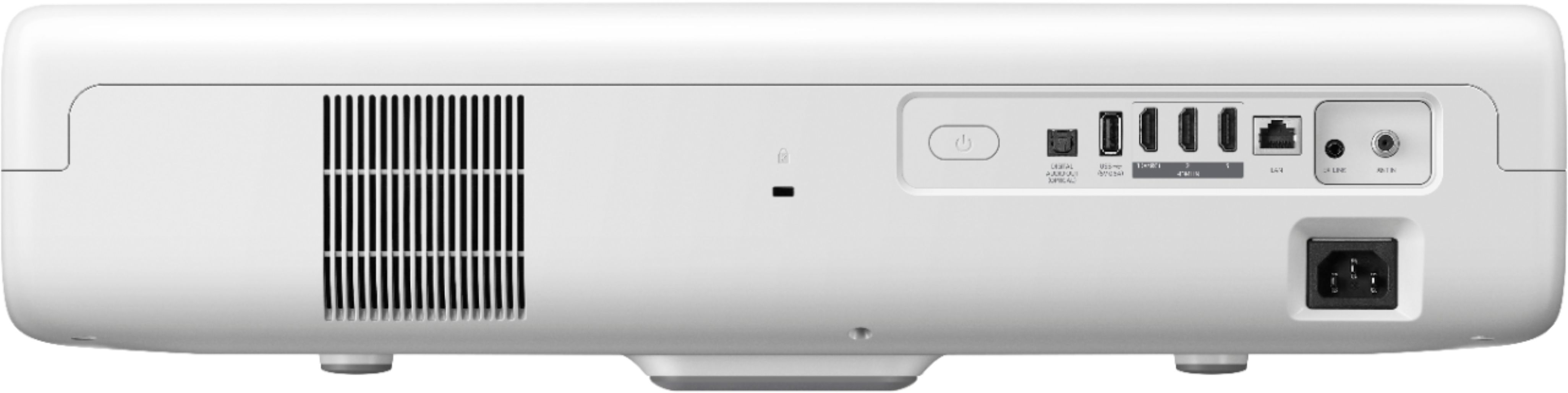 Back View: GE - Side-Access Grounded 6-Outlet Tap - White