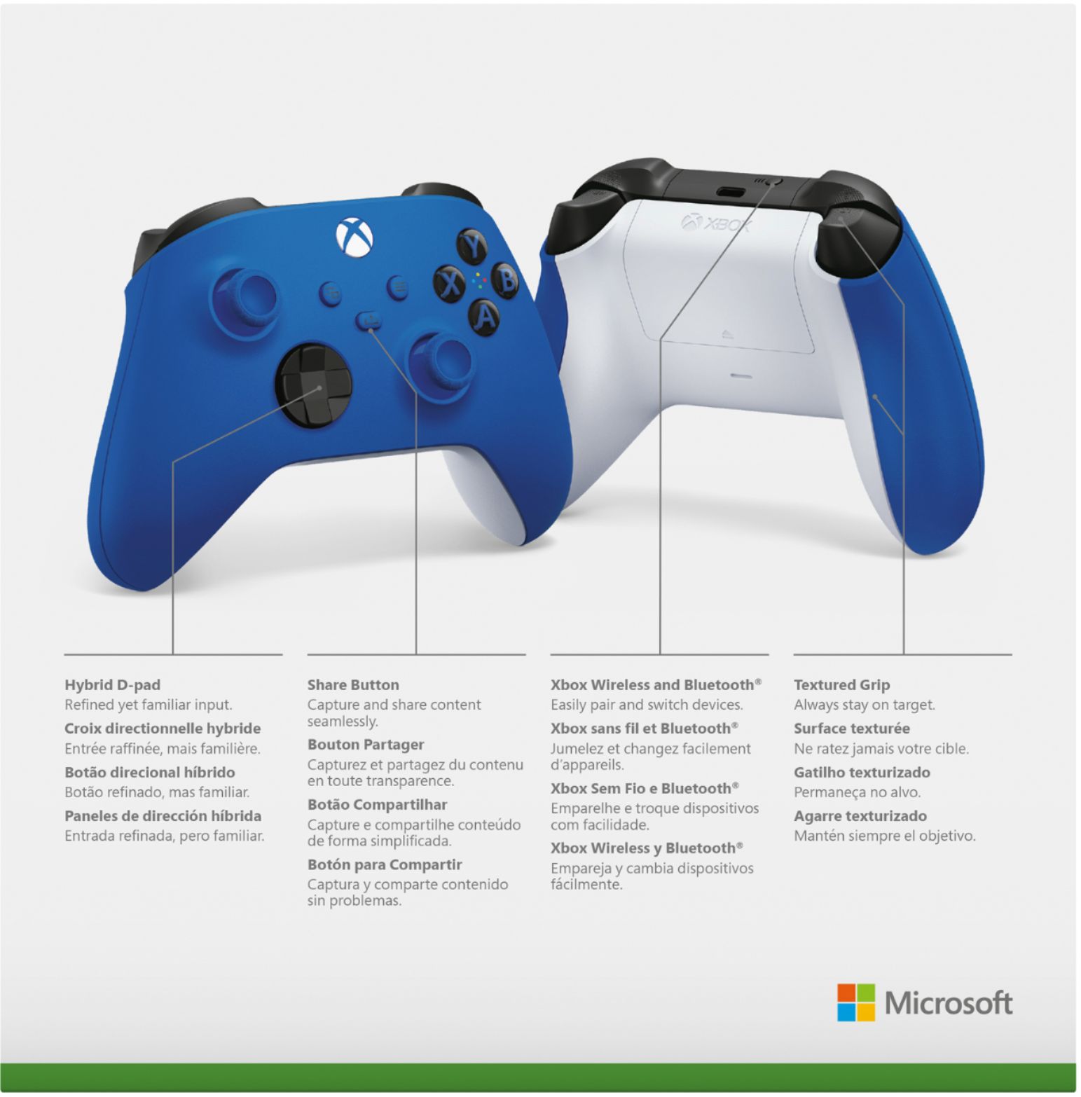 white and blue xbox one controller