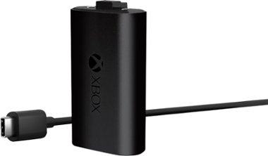 Microsoft - Rechargeable Battery + USB-C Cable for Xbox Series X and Xbox Series S - Black - Front_Zoom