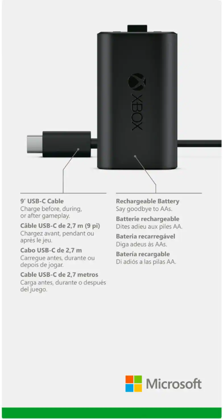 Microsoft Rechargeable Battery + USB C Cable for Xbox Series X and Xbox