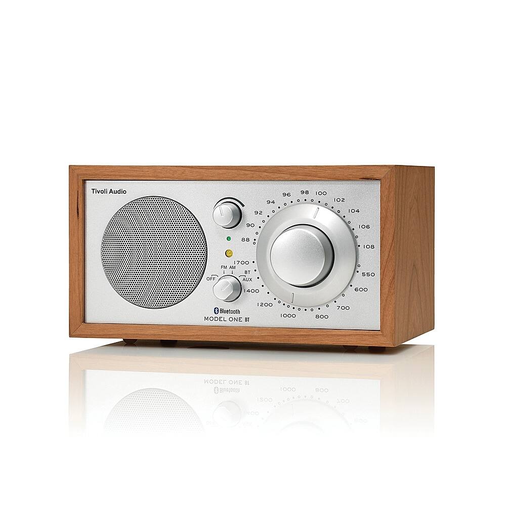 Front. Tivoli Audio - Model One Bluetooth Shelf Speaker with Wood Finish - Cherry/Silver.