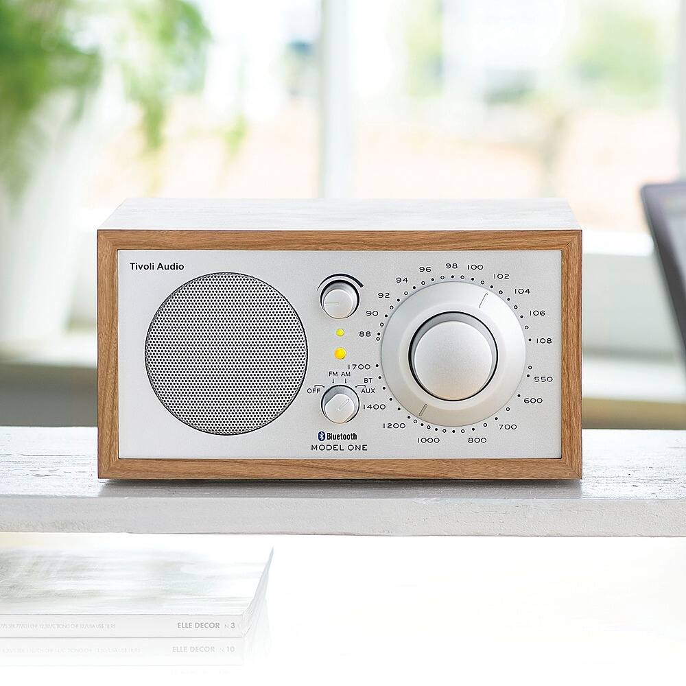 Alt View 11. Tivoli Audio - Model One Bluetooth Shelf Speaker with Wood Finish - Cherry/Silver.