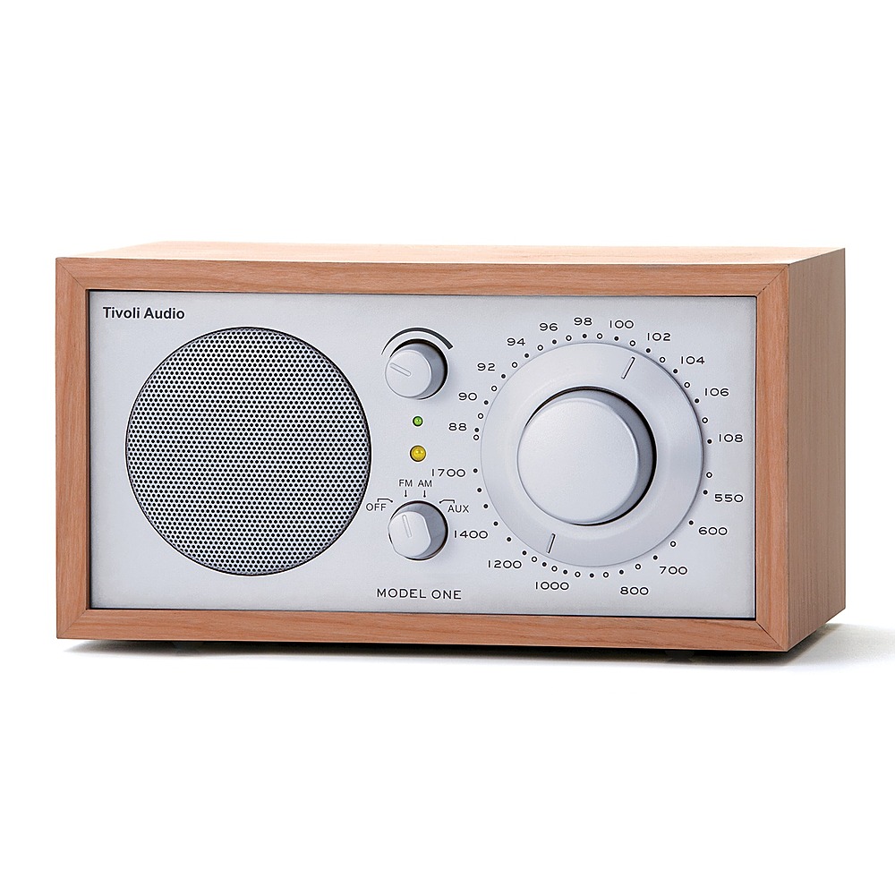 Angle View: Tivoli Audio - Model One Shelf Speaker with Wood Finish - Cherry/Silver