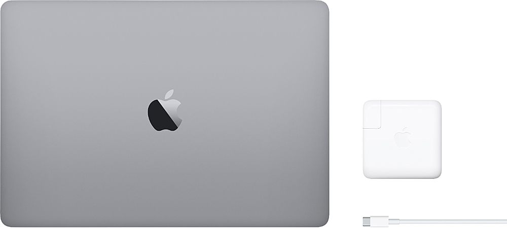 Left View: Apple - Geek Squad Certified Refurbished MacBook Pro - 13" Display with Touch Bar - Intel Core i5 - 8GB Memory - 256GB SSD - Space Gray