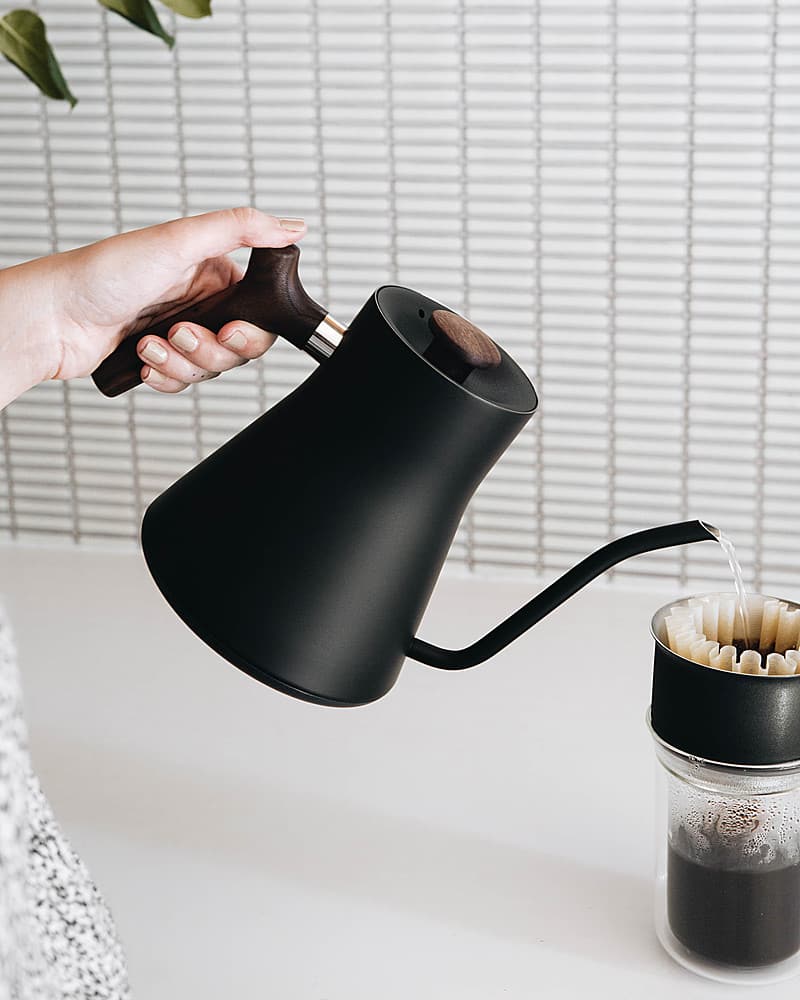 Alt View 12. Fellow - Stagg EKG Electric Pour-Over Kettle - Matte Black + Walnut.