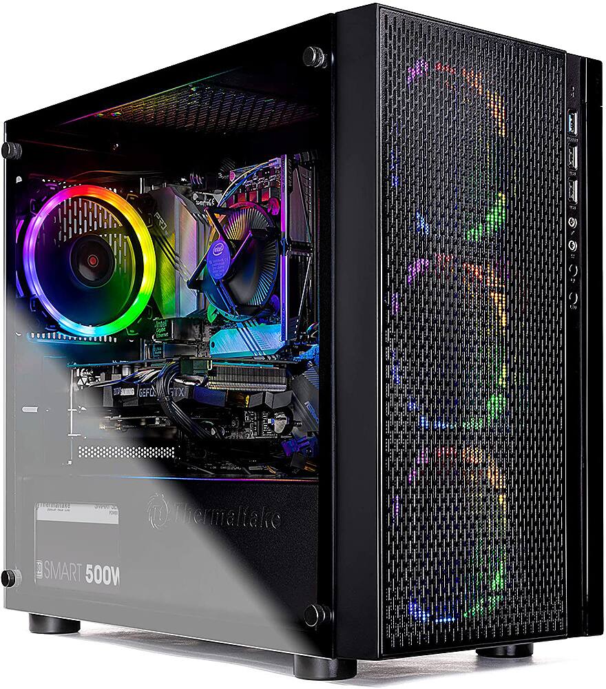 Front. Skytech Gaming - Skytech Gaming - Blaze Gaming PC –  Intel Core i5-9400F – NVIDIA GeForce GTX 1650 Super, 500GB SSD, 8GB Memory - Black.