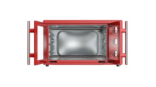 Angle View: Galanz Retro French Door Toaster Oven - hot rod red