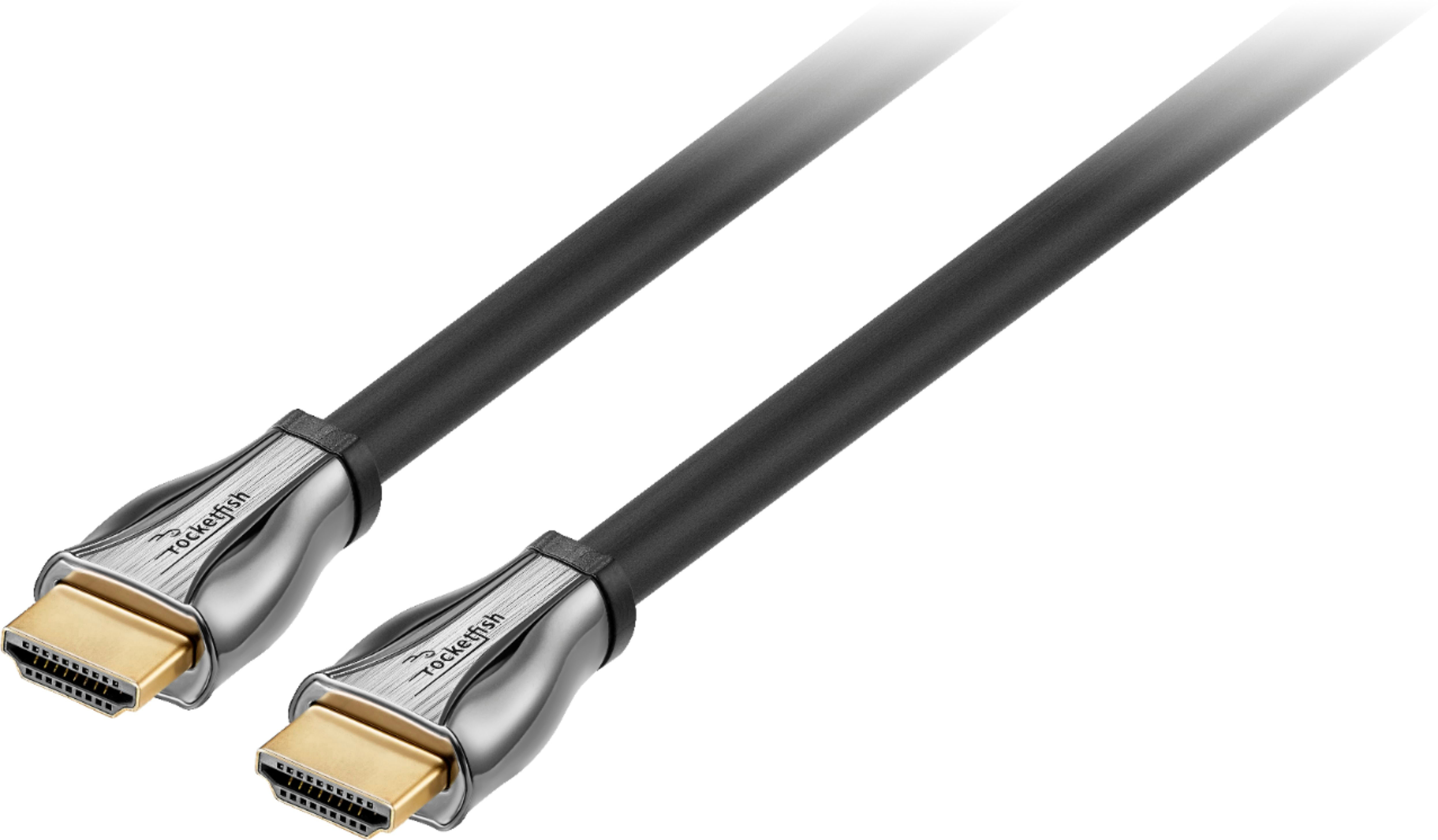Angle View: Rocketfish™ - 2' 8K Ultra High Speed HDMI® 2.1 Certified Cable - Black