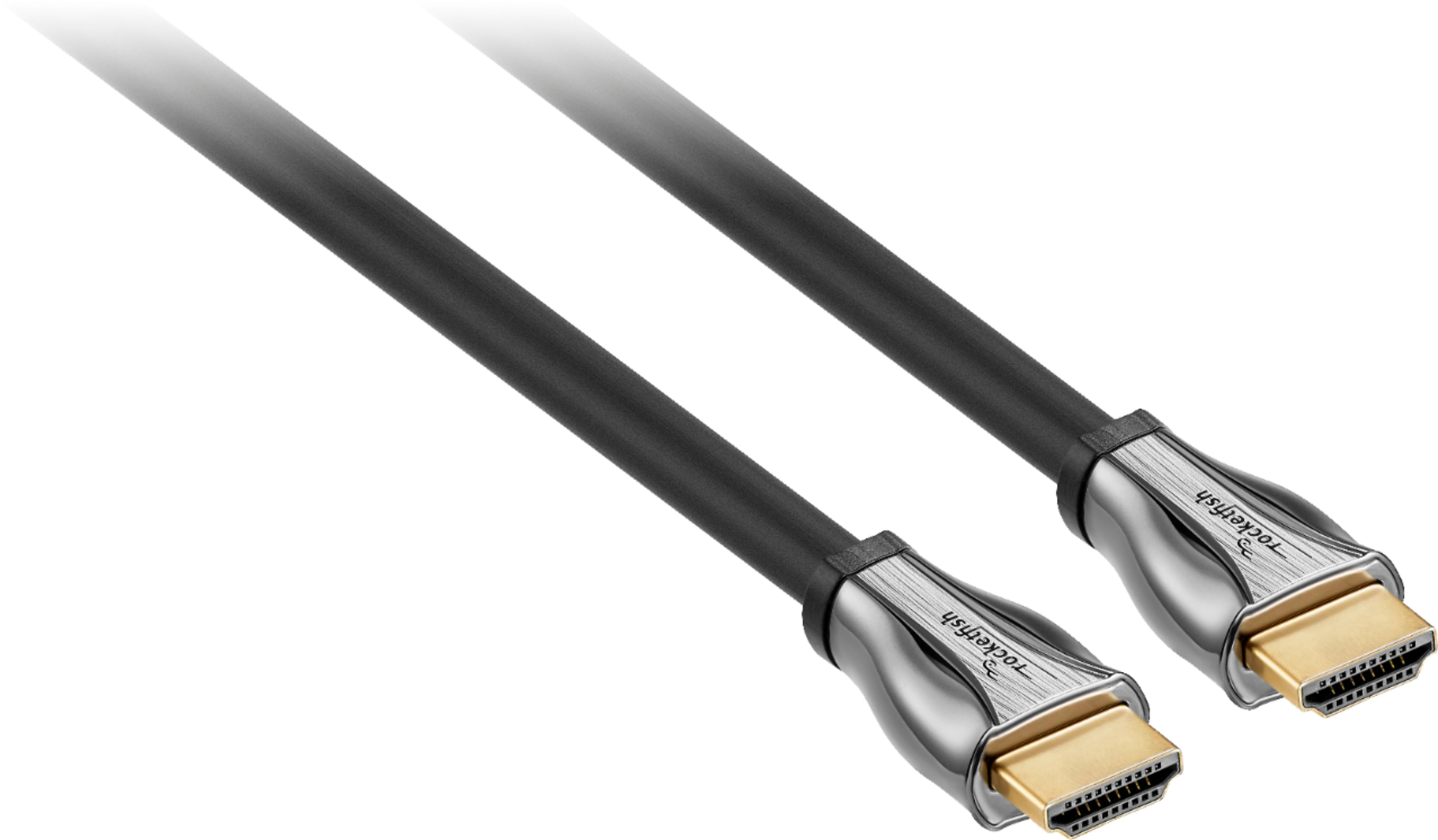 Left View: Rocketfish™ - 2' 8K Ultra High Speed HDMI® 2.1 Certified Cable - Black