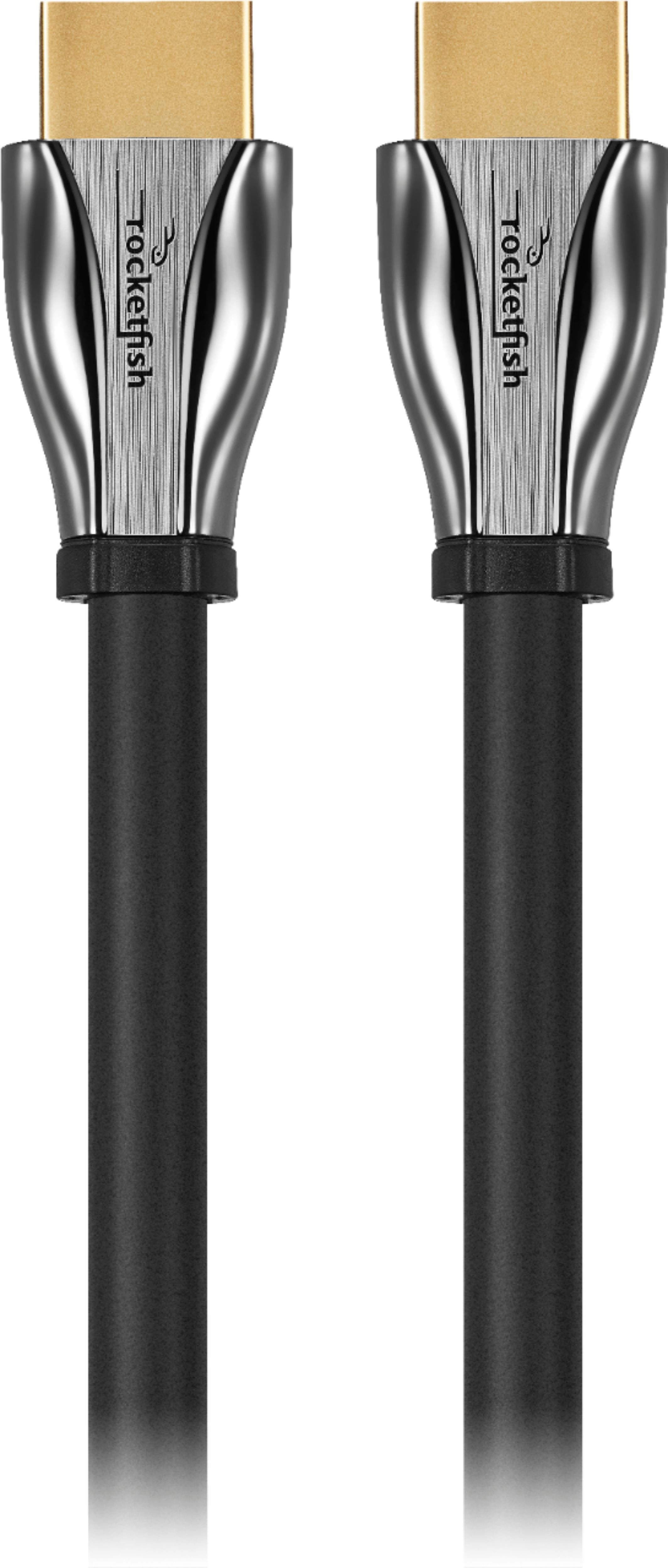 Left. Rocketfish™ - 8' 8K Ultra High Speed HDMI® 2.1 Certified Cable - Black.