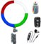 Sunpak - 12" Rainbow Ring Light Vlogging Kit w/BOYA Lavalier Microphone and Bluetooth Remote for Smartphones and Cameras