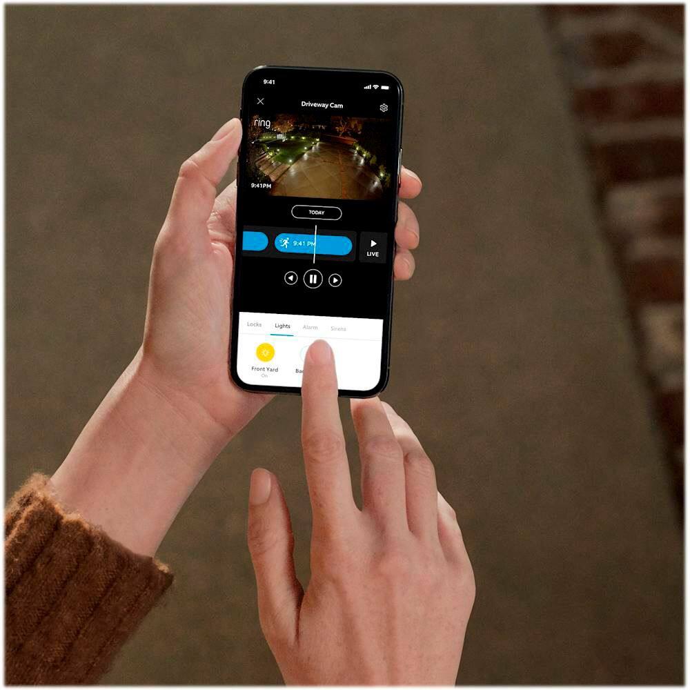 Alt View 14. Ring - Solar Powered Smart Lighting Pathlight - Black.