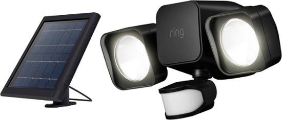 Front Zoom. Ring - Smart Lighting Solar Floodlight - Black.