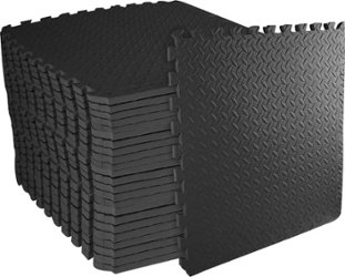NEXT - 96ft Gym Flooring Exercise Mats - Black - Front_Zoom