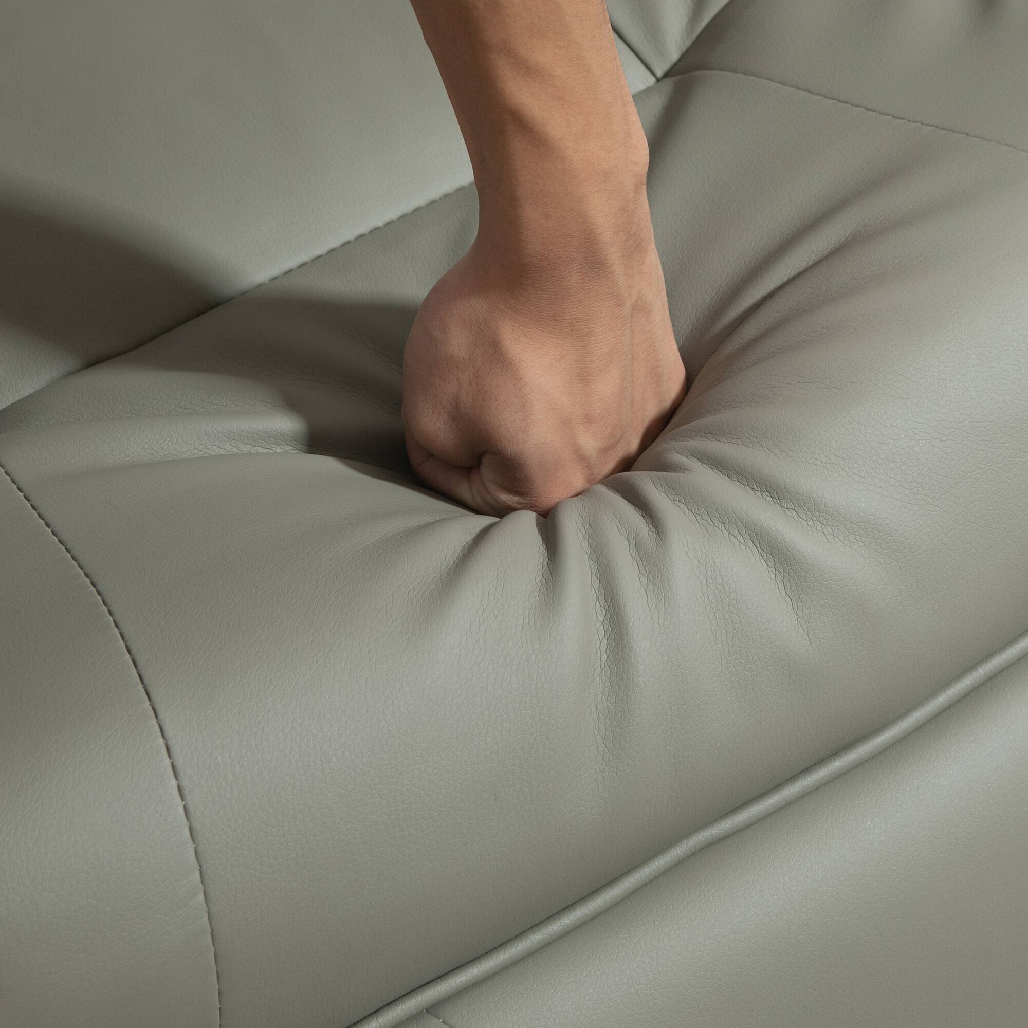 Alt View 7. Homcom - Faux Leather Swivel Recliner Lounge Chair - Manual Adjustable with Footrest & Wood Base for Living Room​ - Gray.