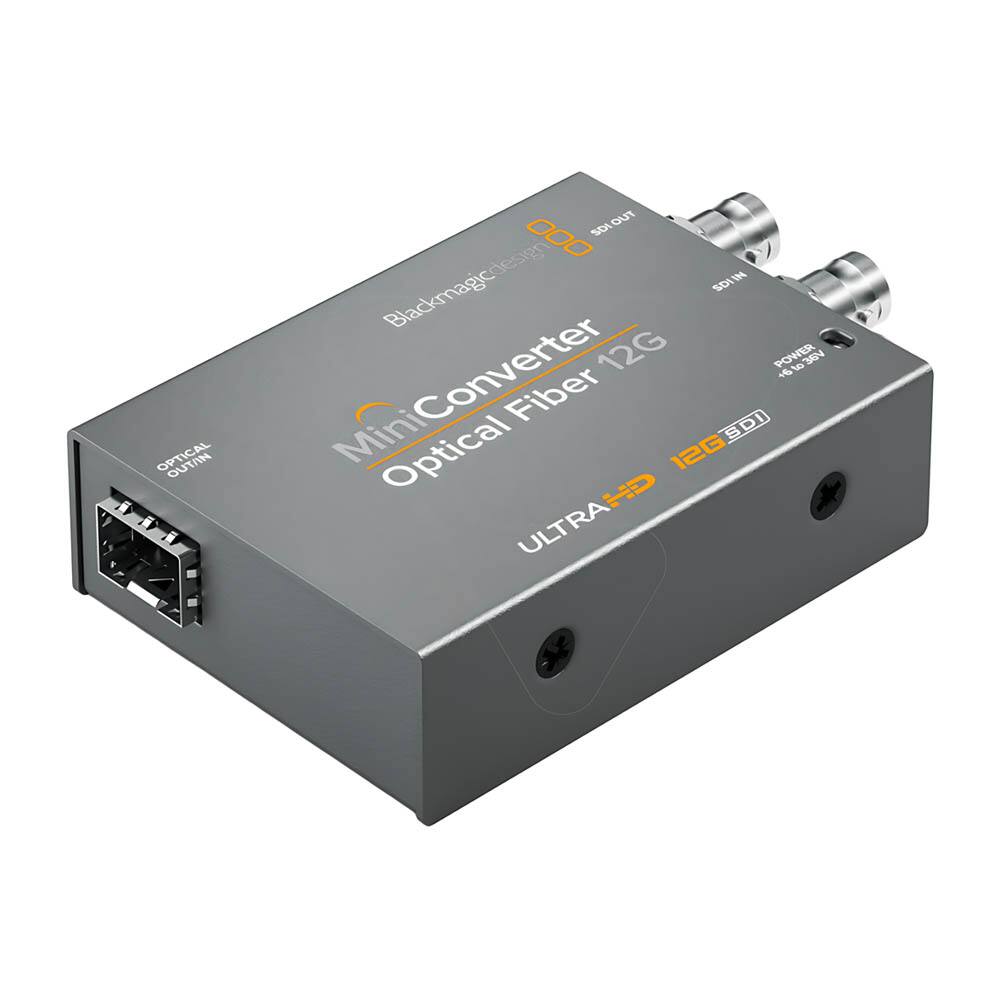 Blackmagic Design Mini Converter Optical Fiber 12G  
12G-SDI  
ULTRA HD  
OPTICAL OUT  
SDI IN  
POWER 16-36V