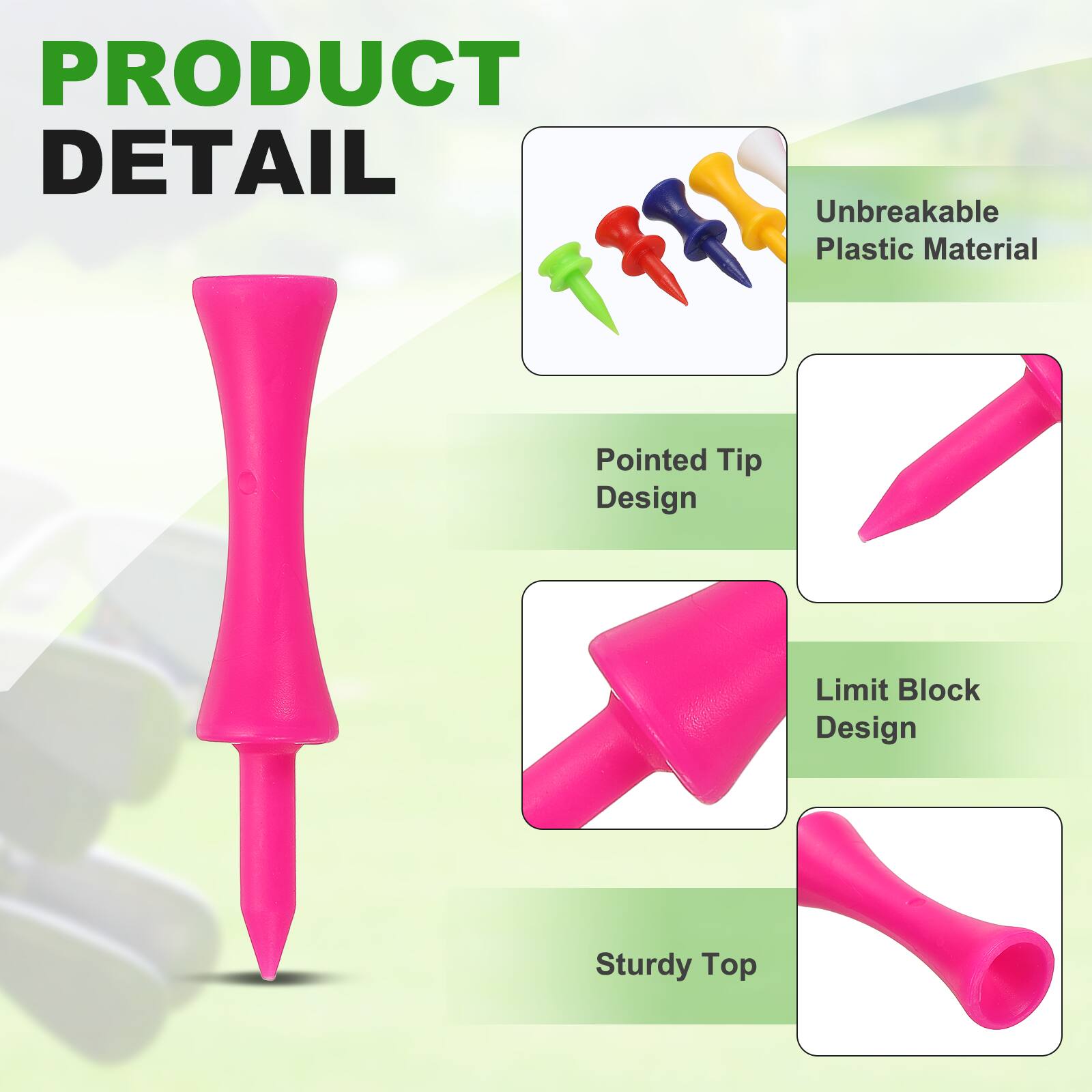 PRODUCT DETAIL

- Unbreakable Plastic Material
- Pointed Tip Design
- Limit Block Design
- Sturdy Top