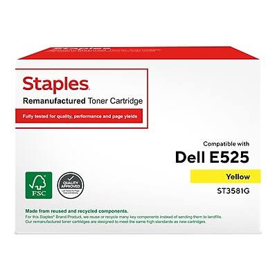 Staples Remanufactured Toner Cartridge
Fully tested for quality, performance, and page yields
Compatible with Dell E525
Yellow
ST3581G
Made from reused and recycled components.
For this Staples Brand Product, we reuse or recycle many key components instead of sending them to landfills.
Our remanufactured toner cartridges are designed to meet the same high standards as new cartridges.
FSC QUALITY APPROVED