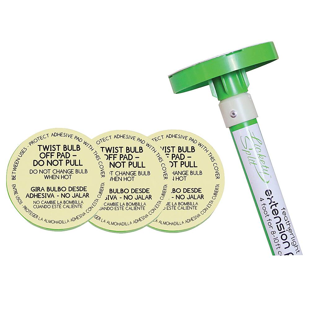 Lickety Split Recessed Light Bulb Changer With Topper, Pole & 3 Adhesive Replacement Pads - Multi INTERNATIONAL SHIPPING
