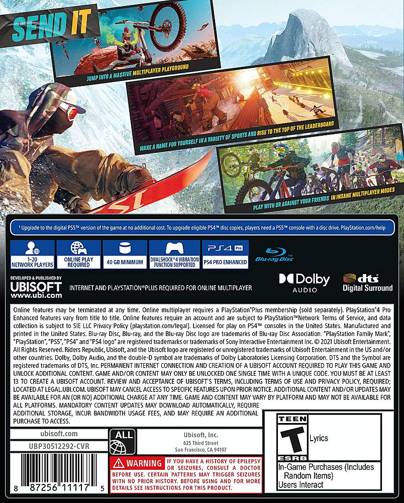 Riders Republic Standard Edition PlayStation 4, PlayStation 5 UBP30512292 -  Best Buy