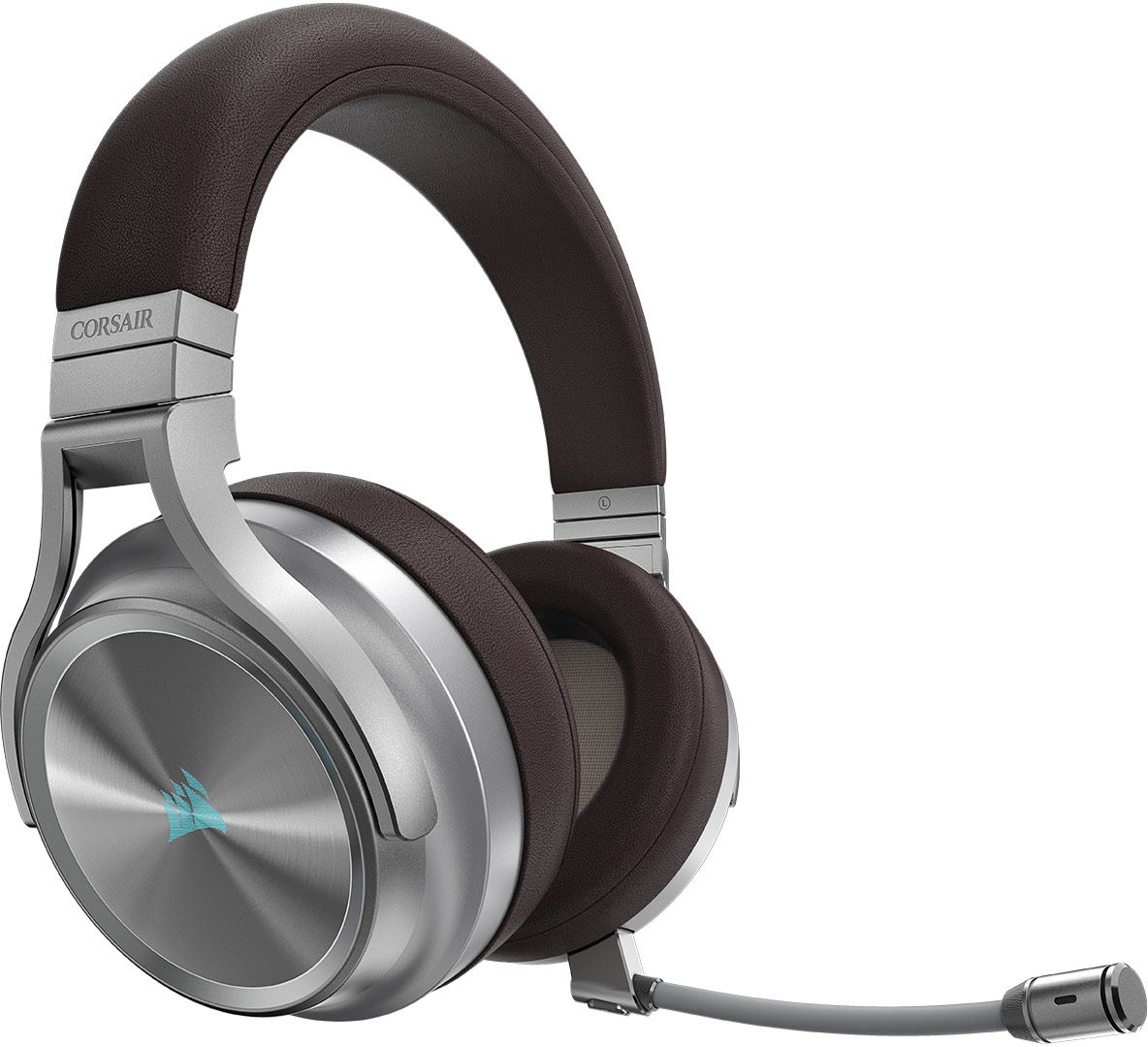 Left View: CORSAIR - VIRTUOSO RGB SE Wireless 7.1 Surround Sound Gaming Over-the-Ear Headset for PC/Mac, Game Consoles, and Mobile - Espresso