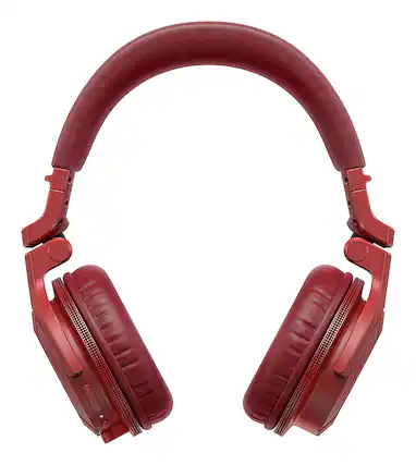 Front. Pioneer DJ - HDJ-CUE1BT Bluetooth DJ Headphones - Red.