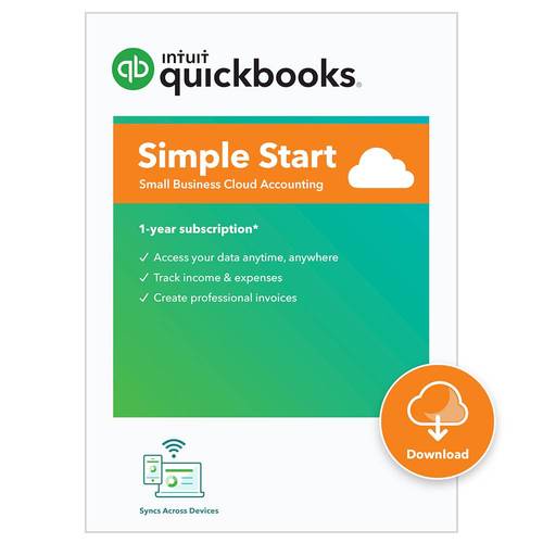 Intuit - QuickBooks Online Simple Start 2021 (1-Year Subscription) - Mac, Windows [Digital]