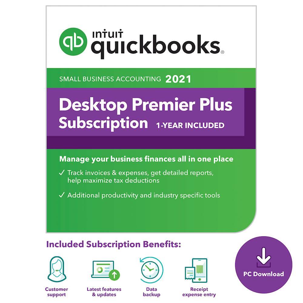 Intuit QuickBooks Desktop Premier Plus 2021 (1Year Subscription
