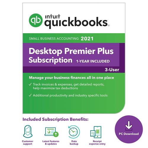 Intuit - QuickBooks Desktop Premier Plus 2021 (3-User) (1-Year Subscription) - Windows [Digital]