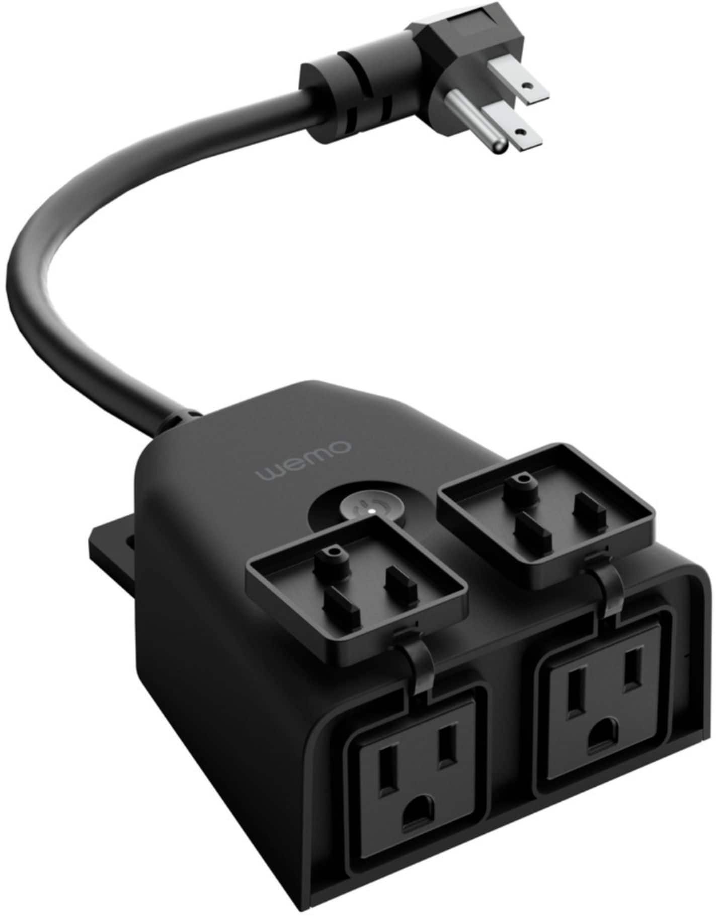 Front. WeMo - WiFi Smart Outdoor Plug - Black.