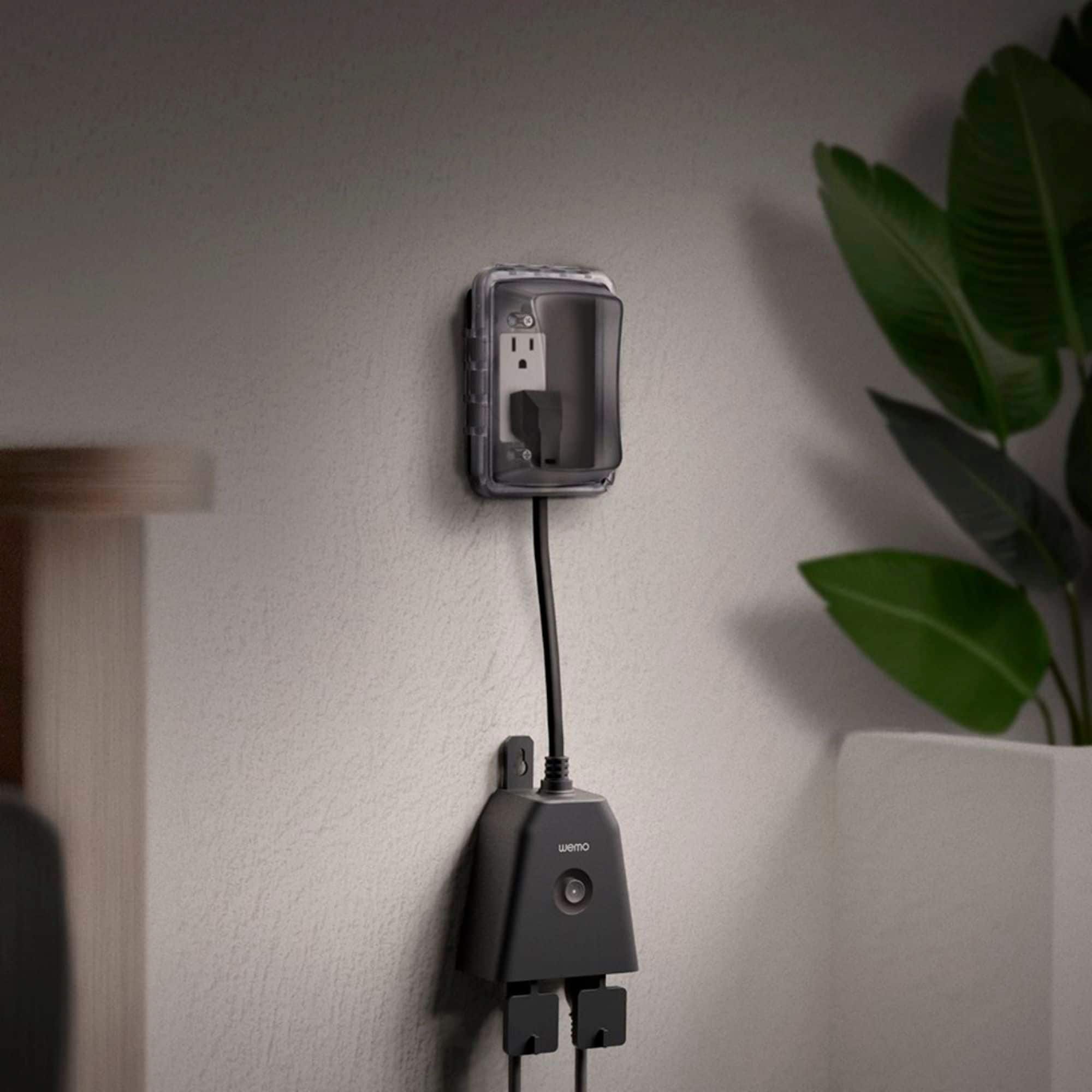 Alt View 19. WeMo - WiFi Smart Outdoor Plug - Black.