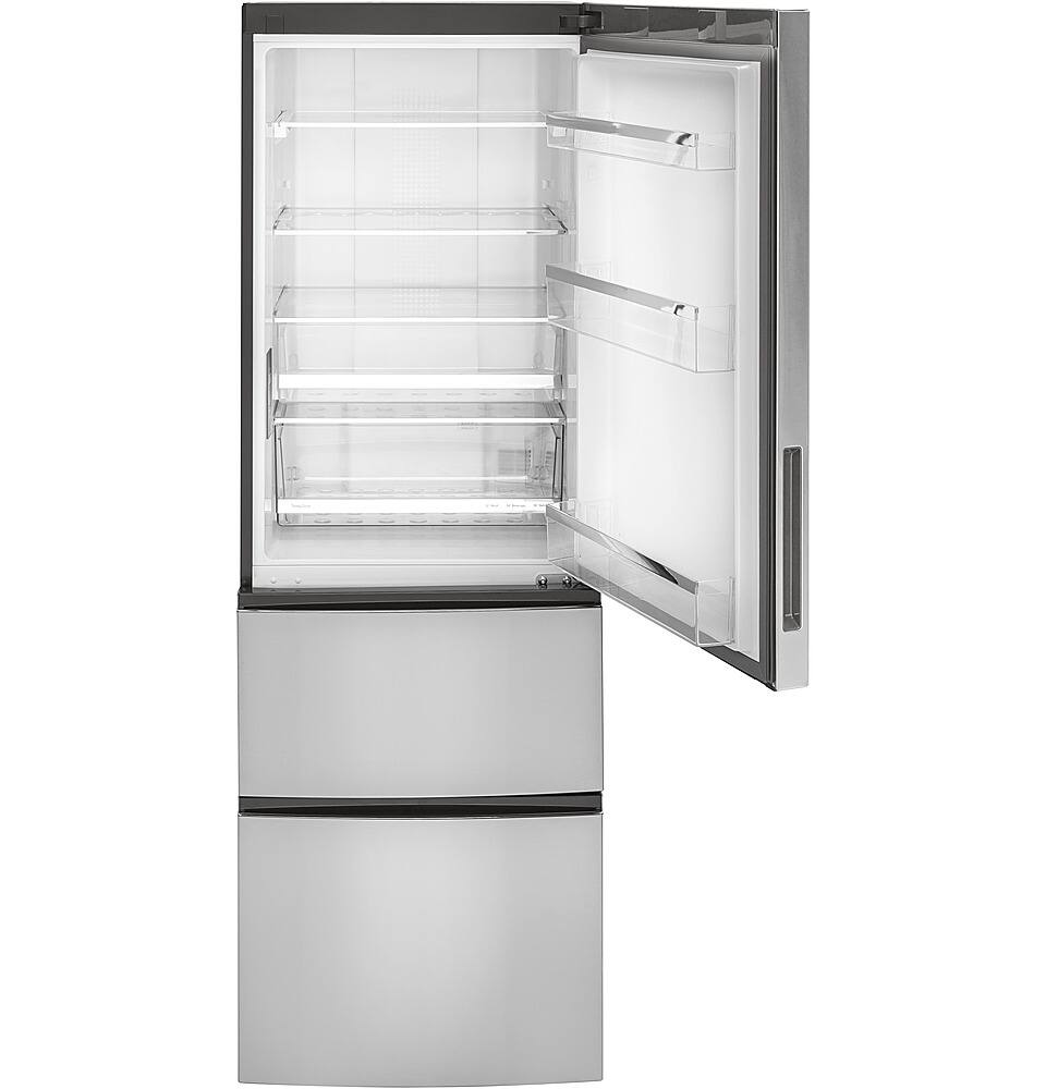 Alt View 11. GE - 11.9 Cu. Ft. Bottom-Freezer Refrigerator - Stainless Steel.